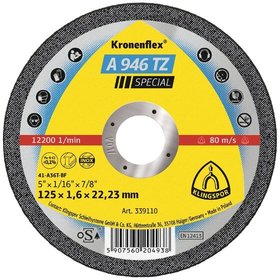 KLINGSPOR - Trennscheibe A 946 TZ, 125 x 1,6 x 22,23mm gerade, 25 Stück