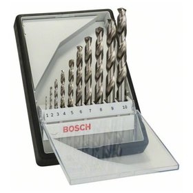 Bosch - 10-tlg. Metallbohrer-Set, Robust Line, HSS-G, 135°, 1–10 mm (2607010535)