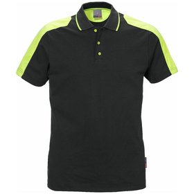 KANSAS® - Berufs-Poloshirt 7448, schwarz/gelb, Größe M