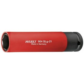 HAZET - Schlag-, Maschinenschrauber Steckschlüsseleinsatz, Sechskant, extra lang 904SLG-21, Vierkant 12,5mm (1/2"), Außen Sechskant-Tractionsprofil 21