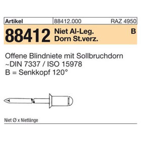 Blindniete ART 88412 Alu/Stahl verzinkt SEKO B 5 x 30 S