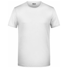 James & Nicholson - Herren T-Shirt Rollsaum 8002, weiß, Größe 3XL