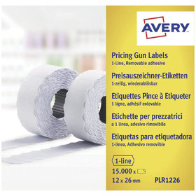 AVERY™ Zweckform - PLR1226 Preisauszeichner-Etiketten, 1-zeilig, 26 x 12mm, 10 Rolle/15.000 Etiketten, weiß