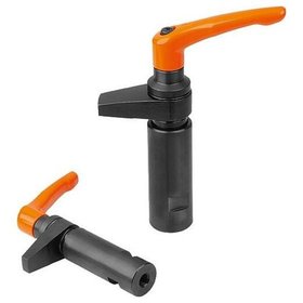 KIPP - SPANNHAKEN MIT BUND, MIT SPANNKRAFTVERSTÄRKER, M10, D1=25, P=10, VERGÜTUNGSSTAHL, KOMP:ZINK ORANGE