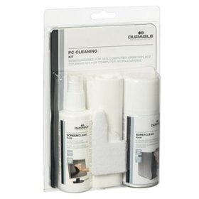 DURABLE - PC-Reinigungsset, 583400, bestehend aus: 150ml Schaum, 125ml Spray, 10 Tücher