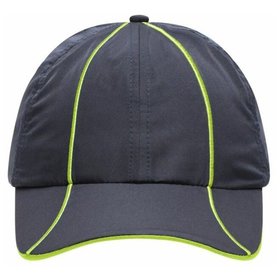 James & Nicholson - 6 Panel Sports Cap MB6202, eisen-grau/grün, Einheitsgröße