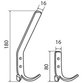 FORMAT - Garderob.-Hut- und Mantelhaken,Doppelhaken, Aede,H180mm,ALU naturfarbig eloxiert