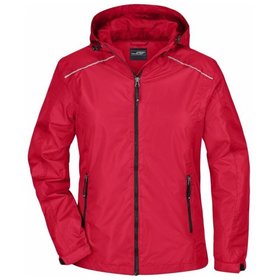 James & Nicholson - Damen Regenjacke JN1117, rot/schwarz, Größe XXL