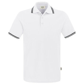 HAKRO - Poloshirt Twin-Stripe 805, weiß/schwarz, Größe S