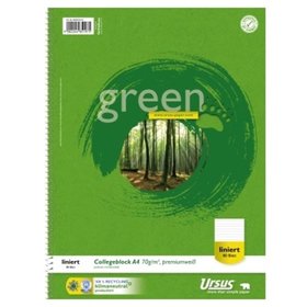 Ursus® - Collegeblock Green 608570010 DIN A4 70g liniert weiß 80 Blatt