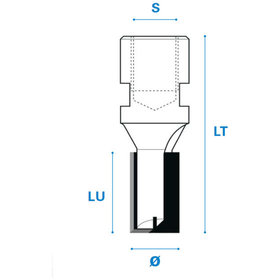 Briani - Nutfräser für Schlüsselloch. M12 Elu® Hartmetall Rechtslauf Schneide 2+1 413.200.00.28