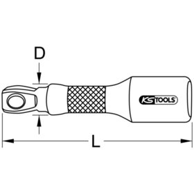 KSTOOLS® - 3/8" CHROMEplus Kipp-Verlängerung, 75mm