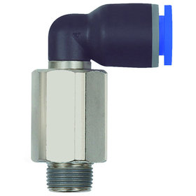 RIEGLER® - L-Steckverschraubung »Blaue Serie« lang, drehbar, R 1/4" A, Ø 4mm