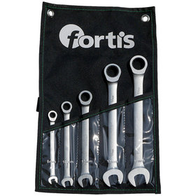 FORTIS - Maul-Ringratschen-Schlüssel-Satz, 5-teilig, 8-19mm