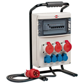 brennenstuhl® - Tragbarer Stromverteiler / Baustromverteiler (2x32A + 1x16A CEE-Steckdosen, 2m Kabel, mit FI-Personenschutz)