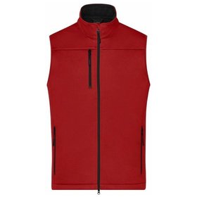 James & Nicholson - Herren Softshell Weste Recycled Polyester JN1170, rot, Größe XXL