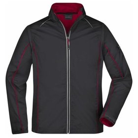 James & Nicholson - Herren Softshelljacke mit abzippbaren Ärmeln JN1122, schwarz/rot, Größe 3XL