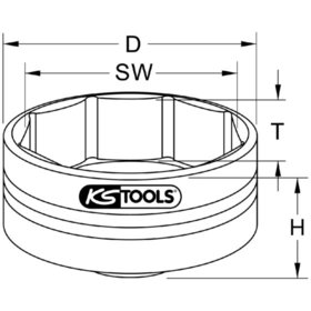 KSTOOLS® - 3/4" Radkapsel- und Achsmutternschlüssel 115x8-kant