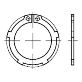 Sicherungsringe mit Lappen für Wellen, DIN 983 Federstahl blank 45 x 1,75mm