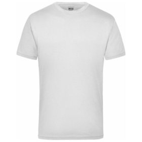 James & Nicholson - Herren Work T-Shirt JN800, weiß, Größe S