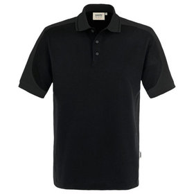 HAKRO - Poloshirt Contrast Mikralinar® 839, schwarz/anthrazit, Größe XL