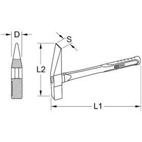 KSTOOLS® - BRONZEplus Maurerhammer 800 g, mit Hickorystiel