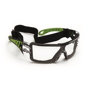 ELMAG - Schutzbrille farblos schwarz/grün PC 2mm kratzfest & antifog
