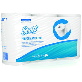 Scott® - Toilettenpapier 8517 2-lagig 600 Blatt weiß 6 Rollen