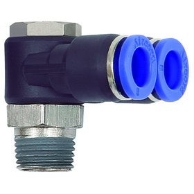 RIEGLER® - Y-Winkelsteckverschraubung »Blaue Serie«, drehbar, R 1/8" A Ø 6mm