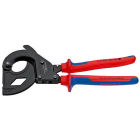 KNIPEX® - Kabelschneider (Ratschenprinzip) für stahlarmierte Kabel (SWA-Kabel) schwarz lackiert, mit Mehrkomponenten-Hüllen 315 mm 9532315A