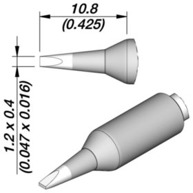 JBC - Lötspitze Serie C245E, C245158E/1,2 x 0,4mm, Meißelform