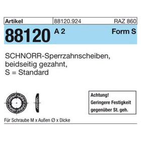 ART 88120 SCHNORR - Scheiben Federstahl S 4 K