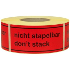 Hinweis Etiketten "nicht stapelbar"