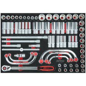 KSTOOLS® - 1/2" Steckschlüssel-Satz, 71-teilig, 1/1 Systemeinlage