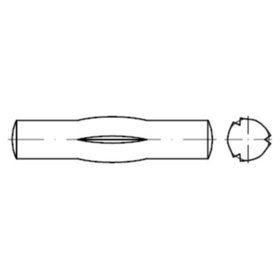 Knebelkerbstift mit kurzen Kerben ISO 8742 Stahl blank ø4 x 10mm