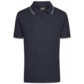 James & Nicholson - Herren Elastic Poloshirt JN986, navy-blau/weiß, Größe 3XL