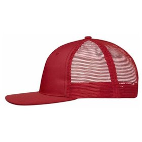 James & Nicholson - Polycotton Flat Peak Cap MB6240, rot, Einheitsgröße