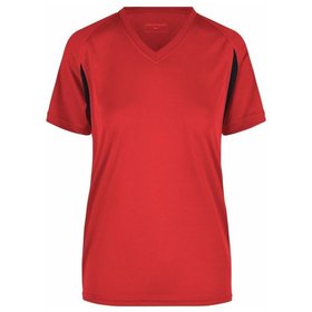 James & Nicholson - Damen Laufshirt Topcool® JN316, rot/schwarz, Größe XL