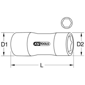 KSTOOLS® - 1/4" Stecknuss mit Schutzisolierung, 13mm, lang