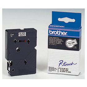 brother - P-touch Schriftbandkassette TC291 9mm x 7,7m laminiert schwarz auf weiß