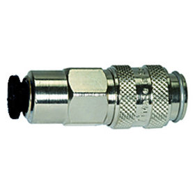 RIEGLER® - Schnellverschlusskupplung NW 5, Messing vernickelt, push-in Anschluss 6mm