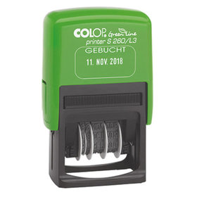 COLOP® - Datumsstempel Printer S260 L3 Green Line "Gebucht" 127789