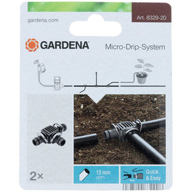 GARDENA - Micro-Drip-System T-Stück 1/2" - 13mm, 2 Stück