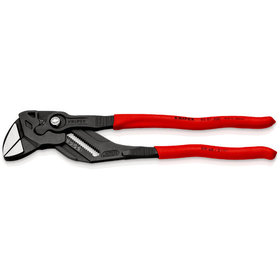 KNIPEX® - Zangenschlüssel Zange und Schraubenschlüssel in einem Werkzeug grau atramentiert, mit rutschhemmendem Kunststoff überzogen 300 mm 8601300