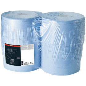 E-COLL - Putzpapier 2-lagig blau 1000 Abrisse Rollenbreite 38cm, Blattlänge 36cm