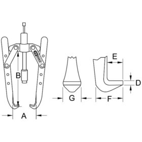KSTOOLS® - Hydraulischer Universal-Abzieher 2-armig, 50-300mm