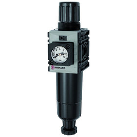 RIEGLER® - Filterregler »FUTURA-mini«, Metallbehälter, Kompaktmanometer, HA, G 1/4", 0,5-8