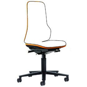 bimos - Basis-Stuhl NEON mit Synchrontechnik und Rollen, orange