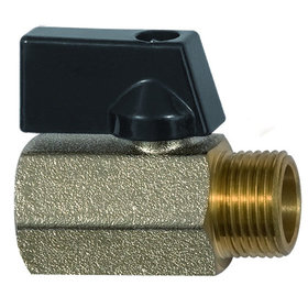 RIEGLER® - Mini-Kugelhahn »valve line«, Messing vernickelt, Drehgriff, G 3/8" I/A