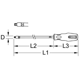 KSTOOLS® - ERGOTORQUEplus Vierkant-Schraubendreher, XL, 1/4''